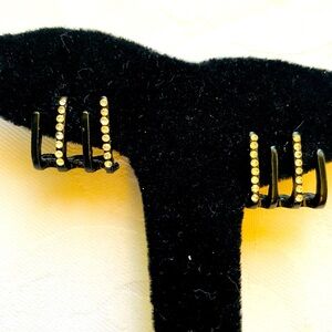 Sparkly 4 pronged Black Hematite Crystal Earrings